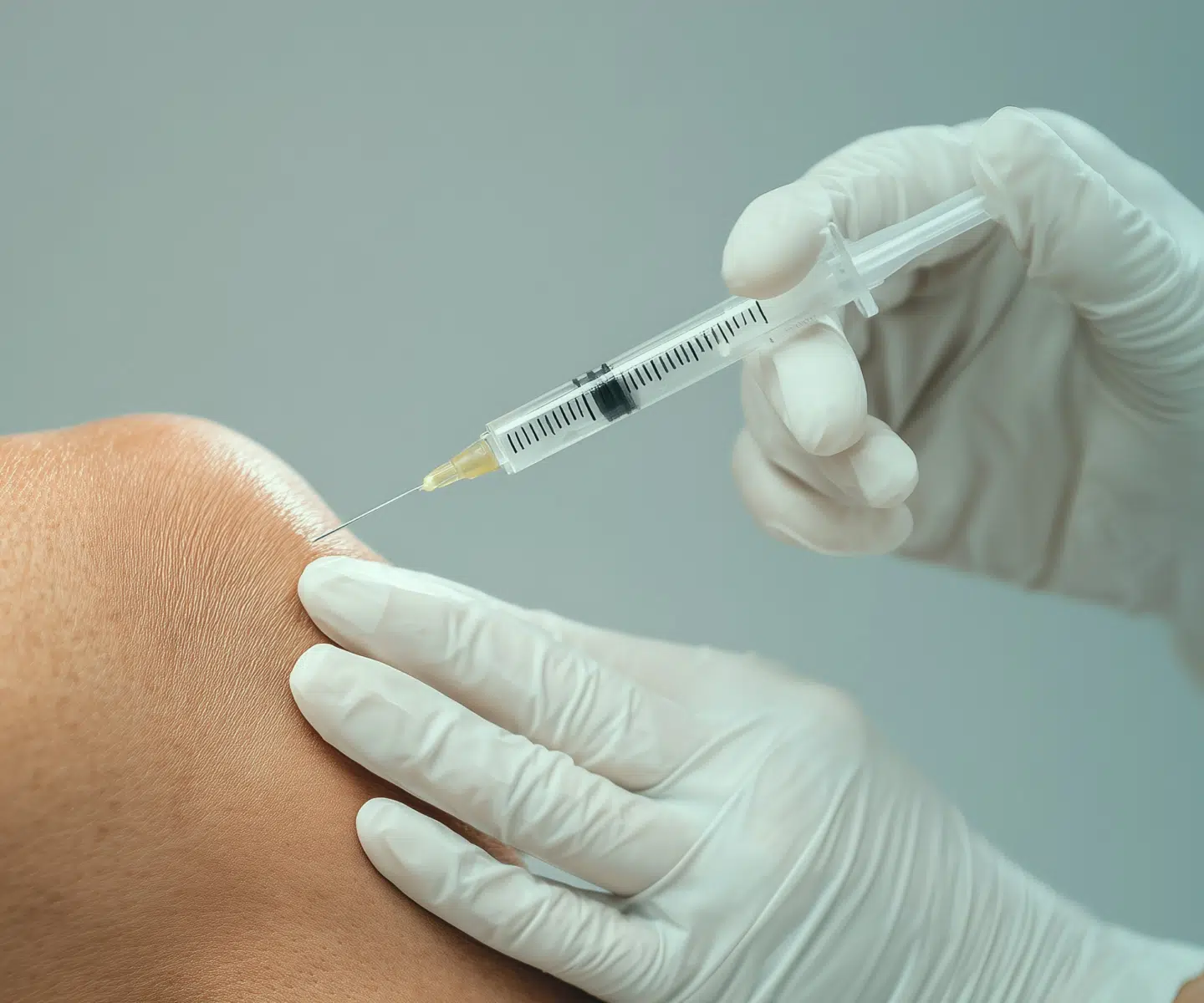 Injection intra-articulaire dans le genou, traitement par Arthrosamid – IRMI